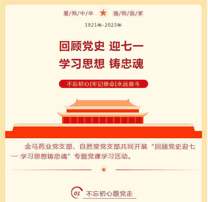 金馬藥業(yè)黨支部、自然堂黨支部共同開展“回顧黨史迎七一 學(xué)習(xí)思想鑄忠魂”專題黨課學(xué)習(xí)活動(dòng)。